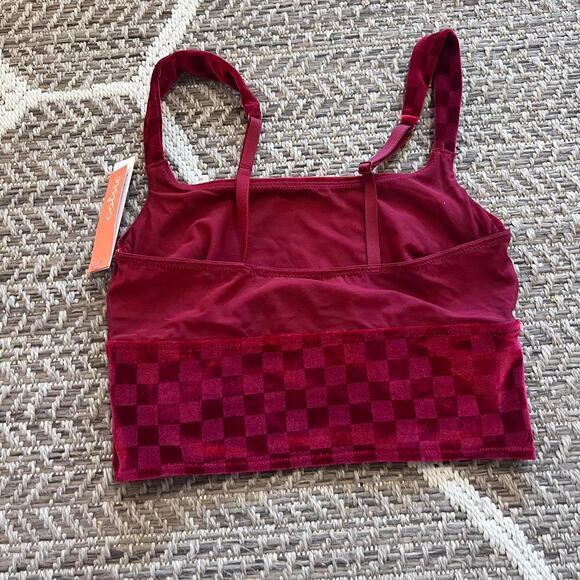 Colsie checkered red bralette size Small - Picture 2 of 4